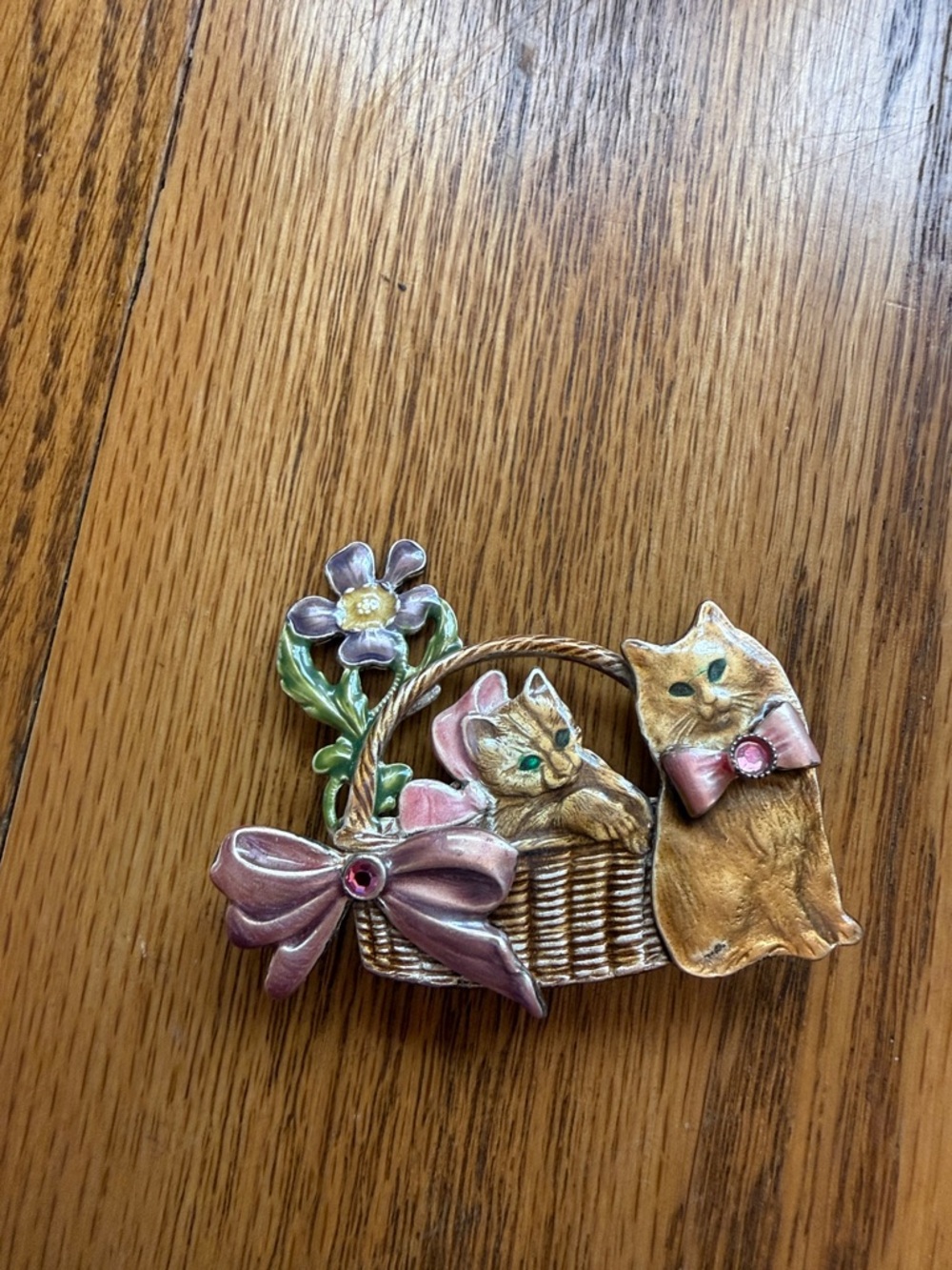 Kenneth Cole Silver-Tone Kitten Decorative Brooch